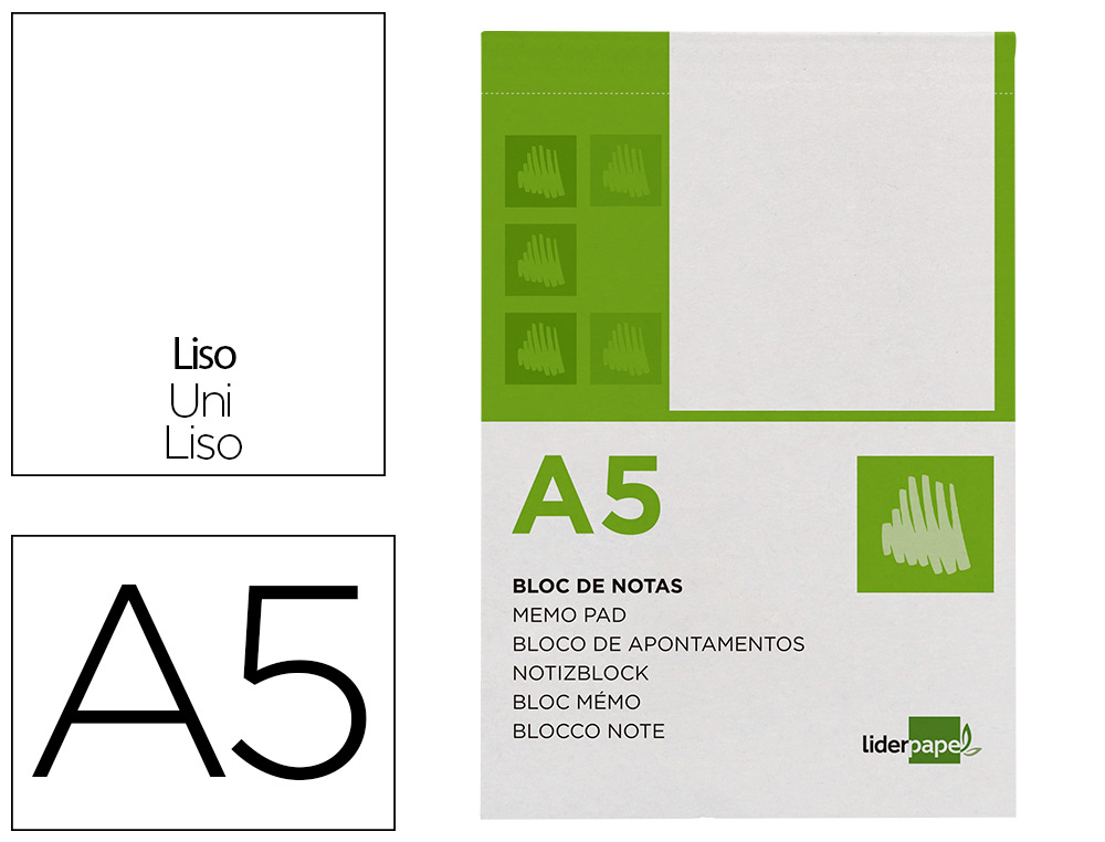 BLOCO DE APONTAMENTOS LIDERPAPEL DIN A5 80 F LISO