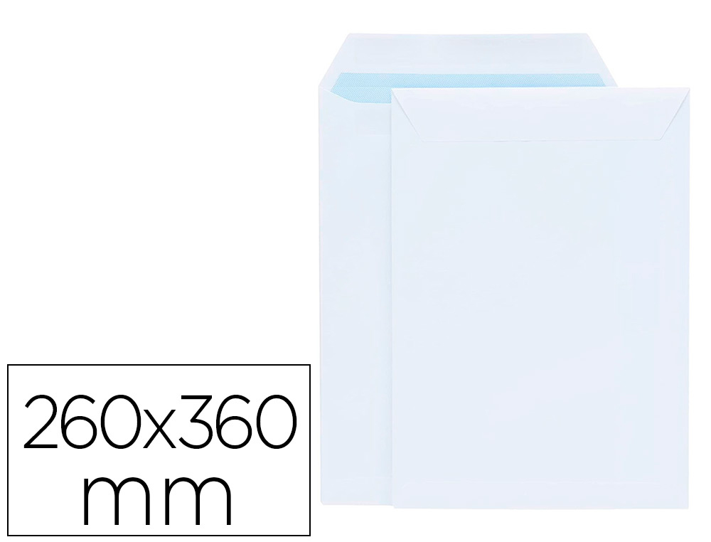 ENVELOPE LIDERPAPEL BOLSA FOLI0 ESPECIAL BRANCO 260X360 MM TIRA DE SILICONE PACK DE 250 UNIDADES