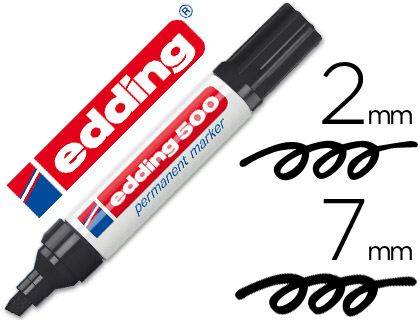 MARCADOR EDDING MARCADOR PERMANENTE 500 PRETO -PONTA BISELADA 7 MM