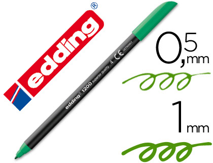 MARCADOR EDDING 1200 PONTA DE FIBRA REDONDA TRACO 1 MM N.4 VERDE