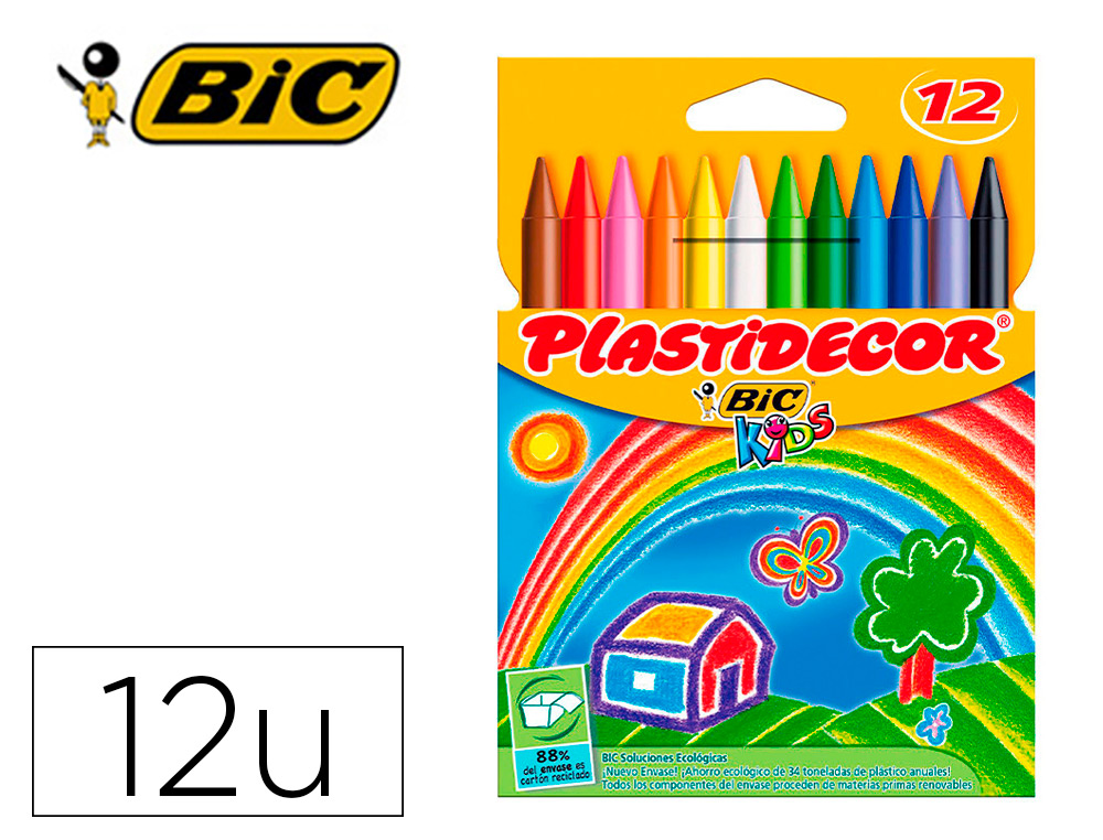 LAPIS DE CERA PLASTIDECOR COM 12 LAPIS