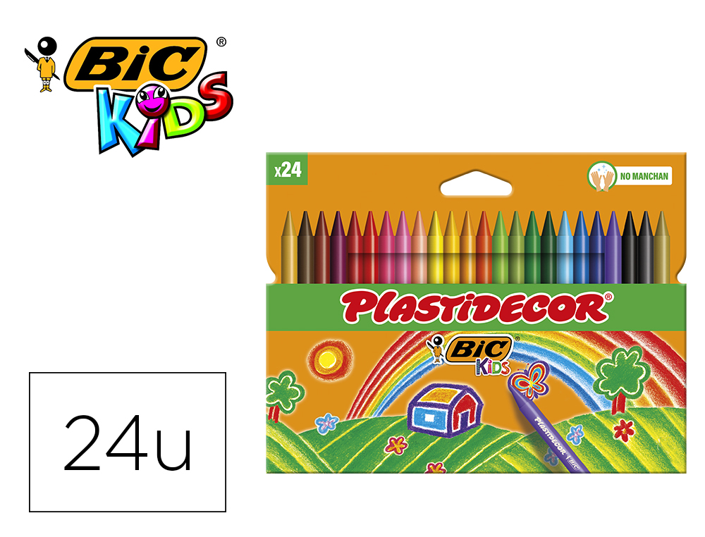 LAPIS DE CERA PLASTIDECOR COM 24 LAPIS