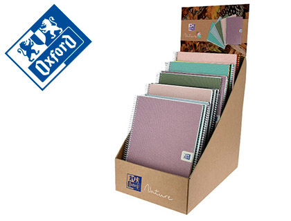 CADERNO ESPIRAL OXFORD EUROPEAN BOOK NATURE DIN A4+ EXPOSITOR DE SECRETARIA DE 21 UNIDADES SORTIDAS