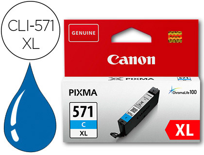 TINTEIRO CANON CLI-571XL CIAN PIXMA MG6852 / TS6050 / TS 8050