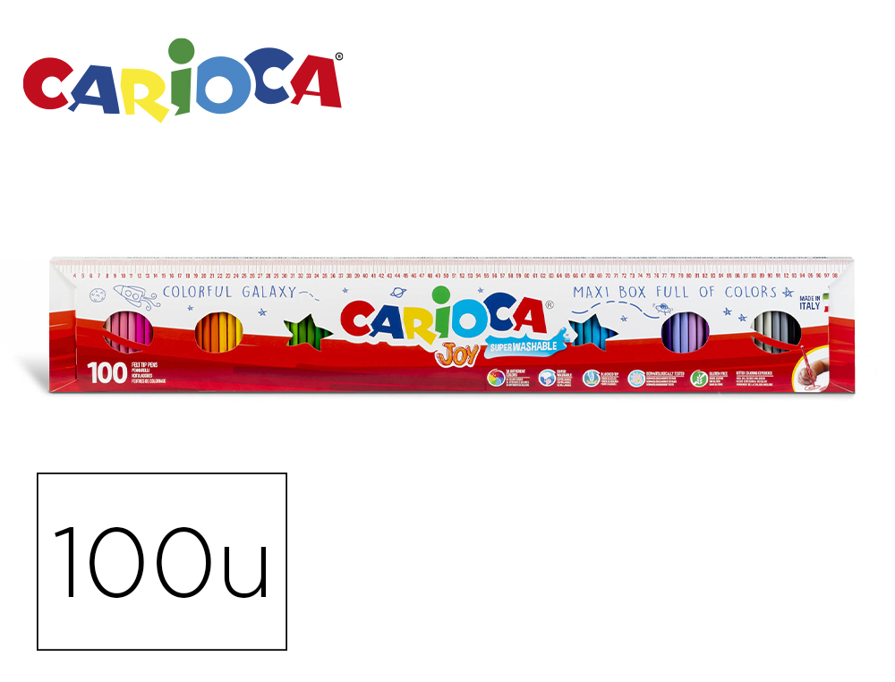 ROTULADOR CARIOCA JOY METRO CAJA DE 96 UNIDADES COLORES SURTIDOS