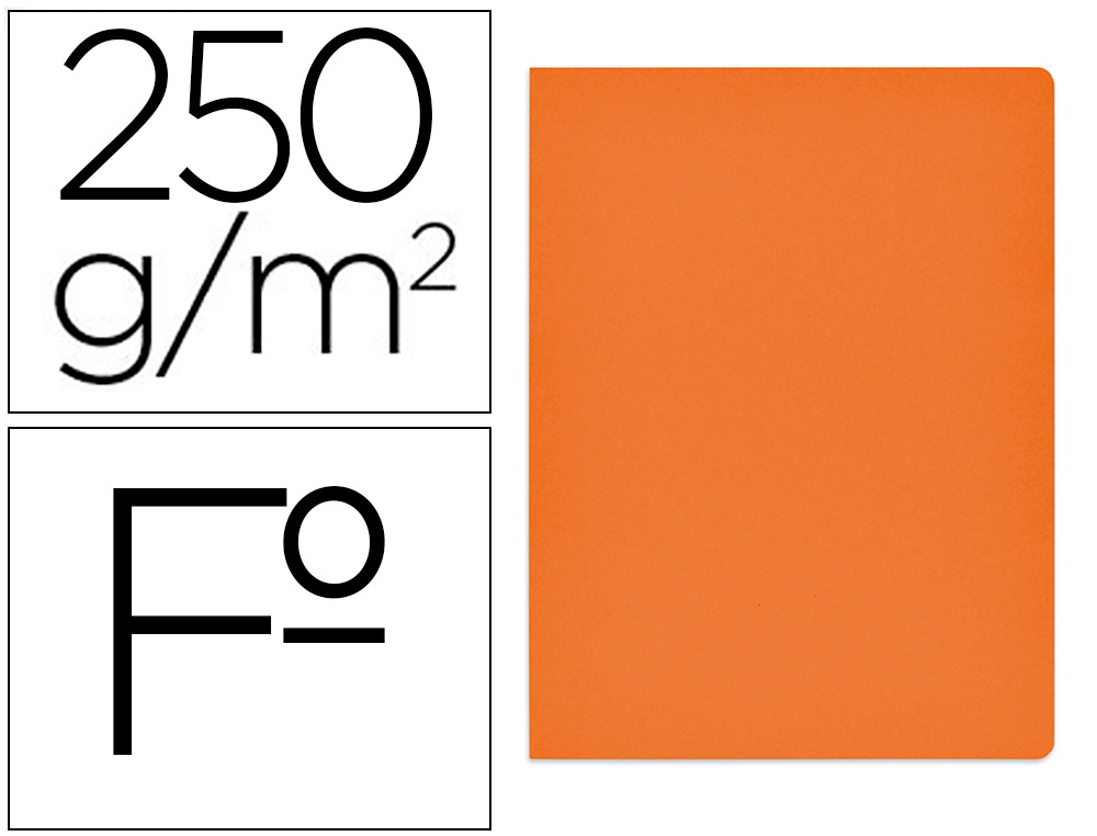 CLASSIFICADOR DE CARTOLINA GIO SIMPLE INTENSO FOLIO LARANJA 250G/M2