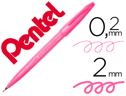 CANETA PINCEL PENTEL TOUCH PARA CALIGRAFIA COR ROSA