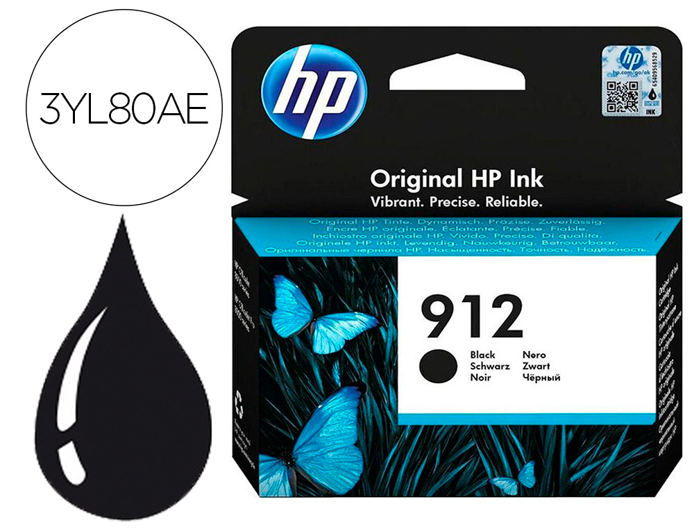 TINTEIRO HP 912 OFFICEJET 8010 / 8020 / 8035 PRETO 300 PAG