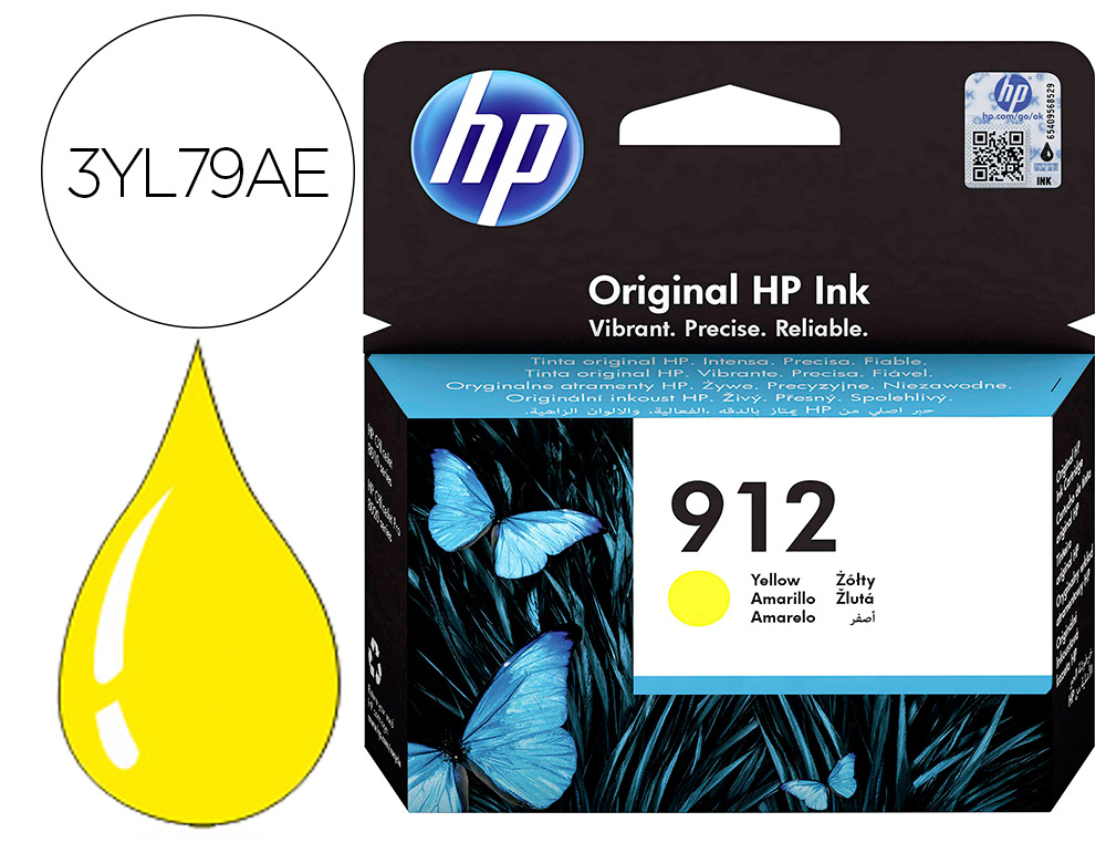 TINTEIRO HP 912 OFFICEJET 8010 / 8020 / 8035 AMARELO 315 PAG