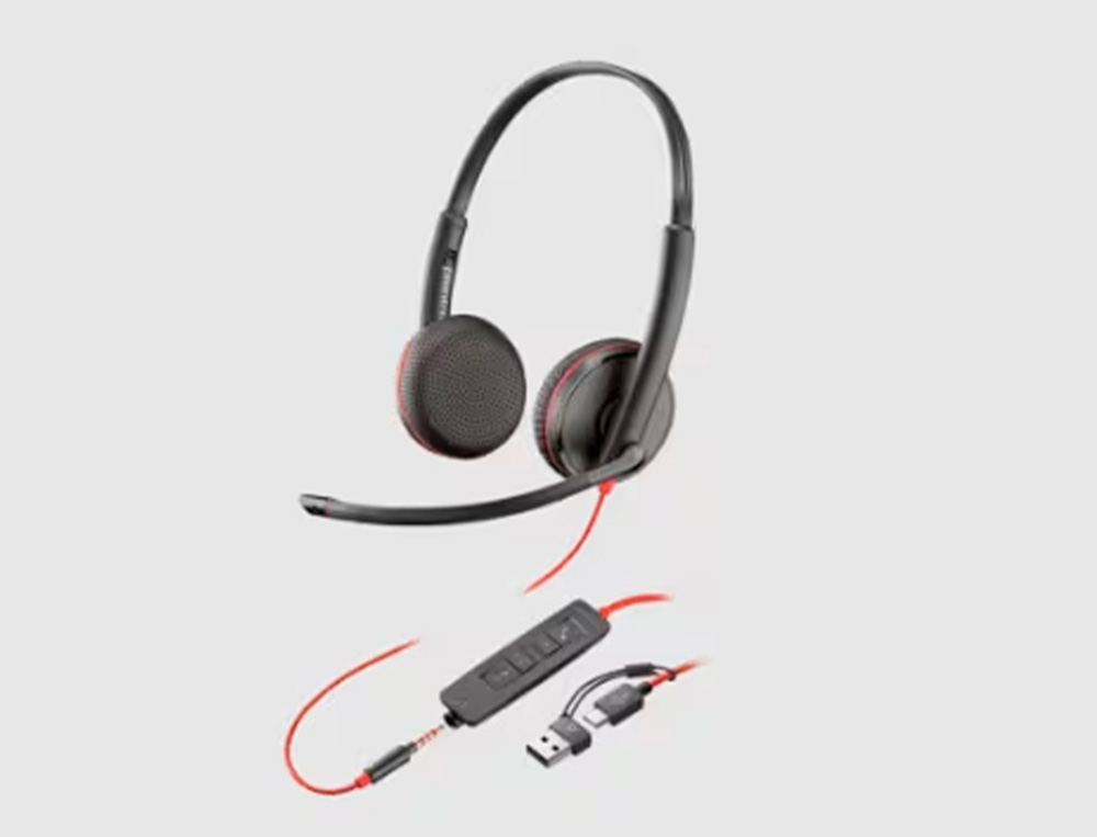 AURICULAR PLANTRONICS BLACKWIRE 3320 DIADEMA BINAURAL CABO USB-A