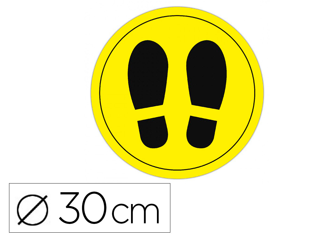 CIRCULO DE SINALIZACAO ADESIVO APLI PARA CHAO PVC 100 MC PES COR AMARELO/PRETO DIAMETRO 30 CM