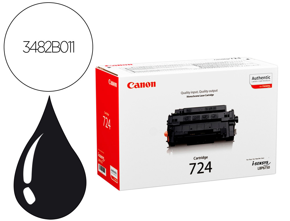 TONER CANON 724H LBP6750 LBP6780 PRETO