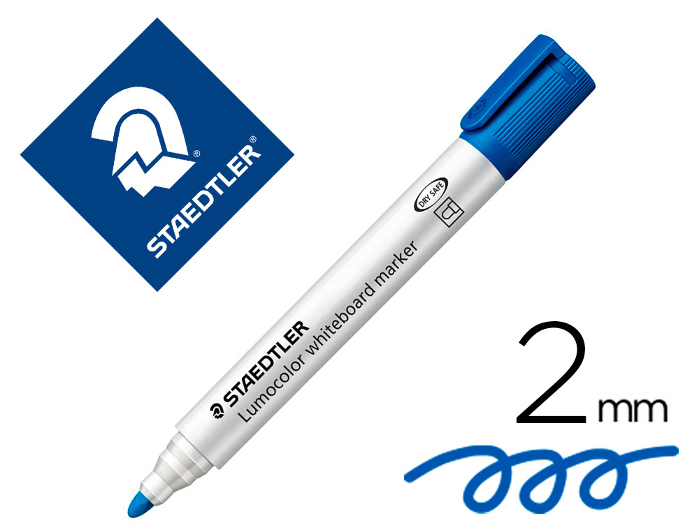 MARCADOR STAEDTLER LUMOCOLOR 351 PARA QUADRO BRANCO PONTA REDONDA 2 MM COR AZUL