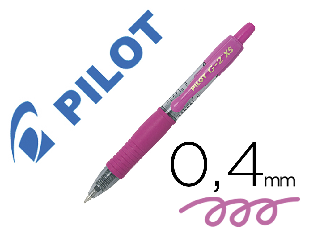 ESFEROGRAFICA PILOT G-2 PIXIE ROSA TINTA GEL RETRATIL PEGA DE BORRACHA