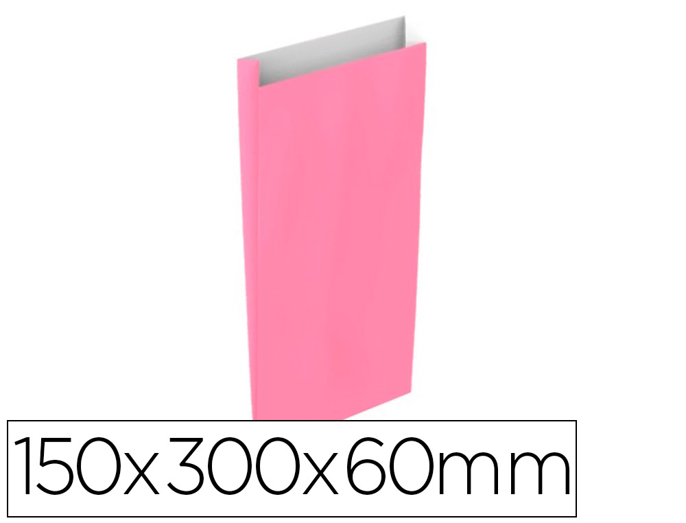 ENVELOPE BASIKA CELULOSE ROSA COM FOLE S 150X300X60 MM PACK DE 25 UNIDADES