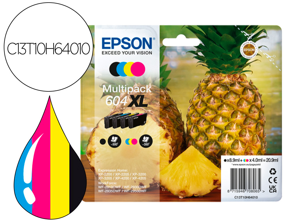 TINTEIRO EPSON 604XL EXPRESSION HOME XP-2200 / 2205 / 3200 / 3205 / 4200 / 4205 / WF-2910 SERIES