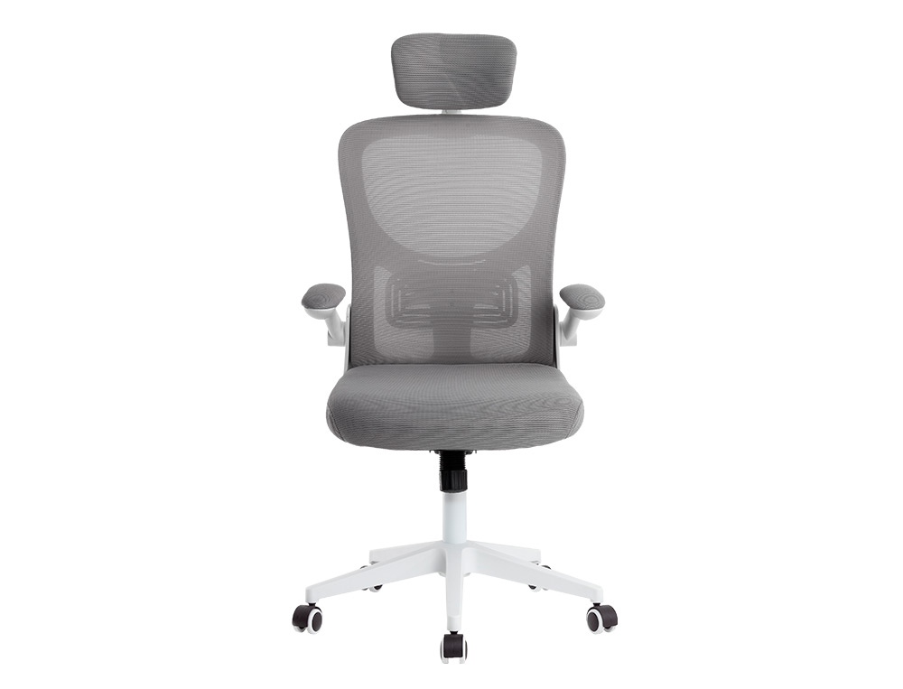 CADEIRA ERGONOMICA Q-CONNECT MALHA BASE NYLON ALT MAX 1300 MM LARG 610 MM PROF 600 MM RODAS PREMIUM COR BRANCO/CINZA