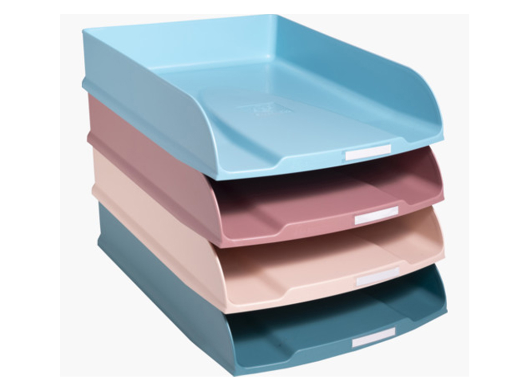 BANDEJA DE SECRETARIA EXACOMPTA COMBO STYLI PLASTICO RECICLADO SET 4 UNIDADES CORES SORTIDAS