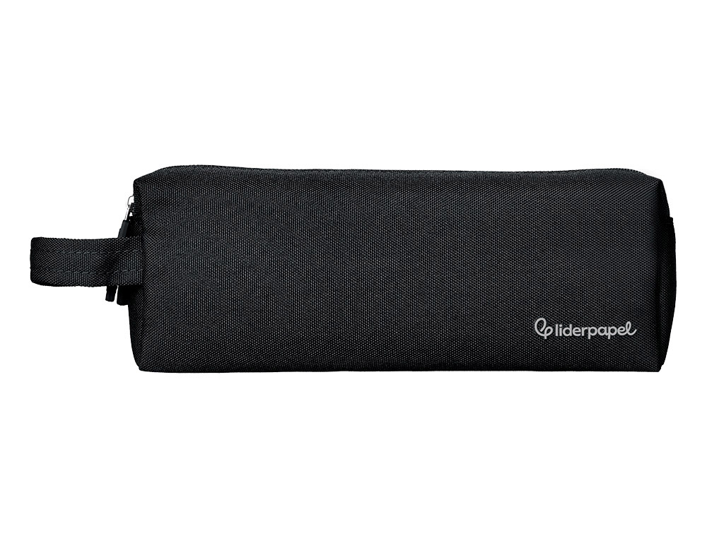 ESTOJO ESCOLAR LIDERPAPEL RETANGULAR COM ASA 2 FECHOS 210X80 MM PRETO