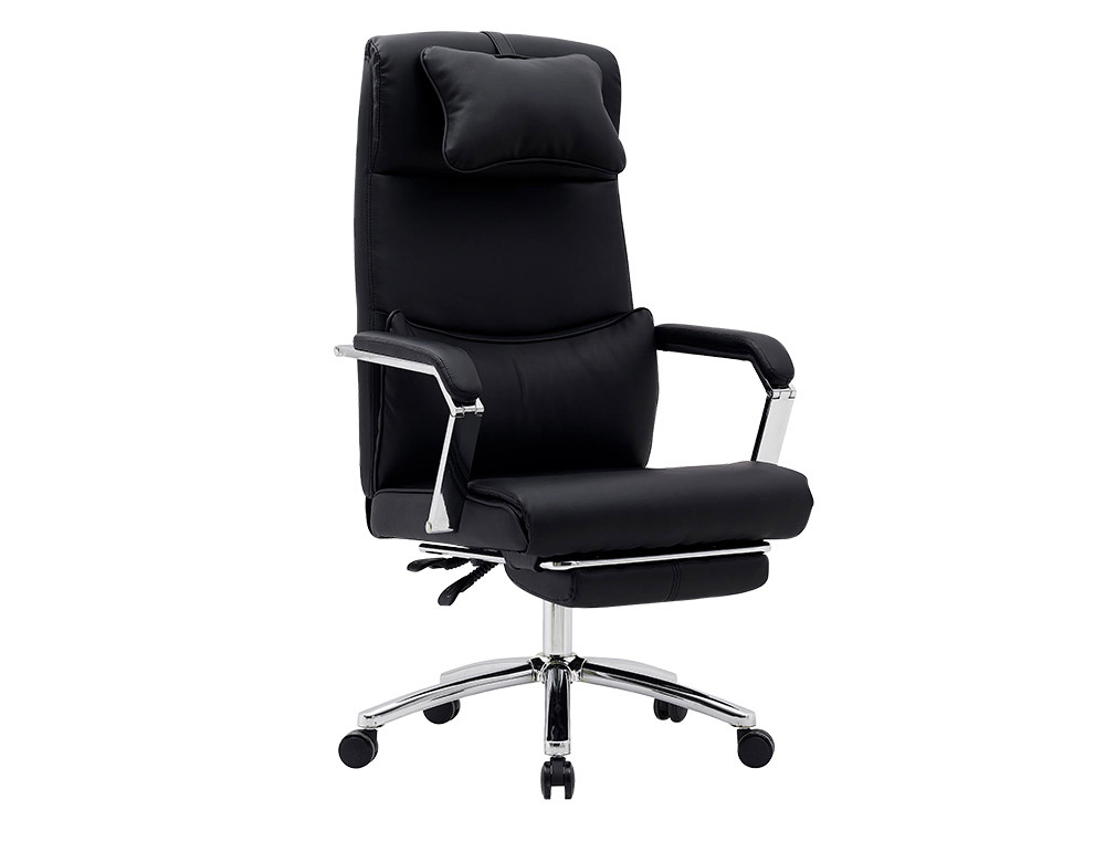 CADEIRA Q-CONNECT DIRECAO RAVENNA IMITACAO DE PELE BASE METALICA ALT MAX 1300 LARG 670 PROF 730 MM RODAS PREMIUM COR PRE
