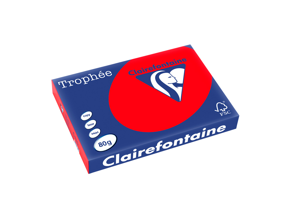 PAPEL COR TROPHEE A3 80 GR VERMELHO CORAL EMBALAGEM DE 500 FOLHAS