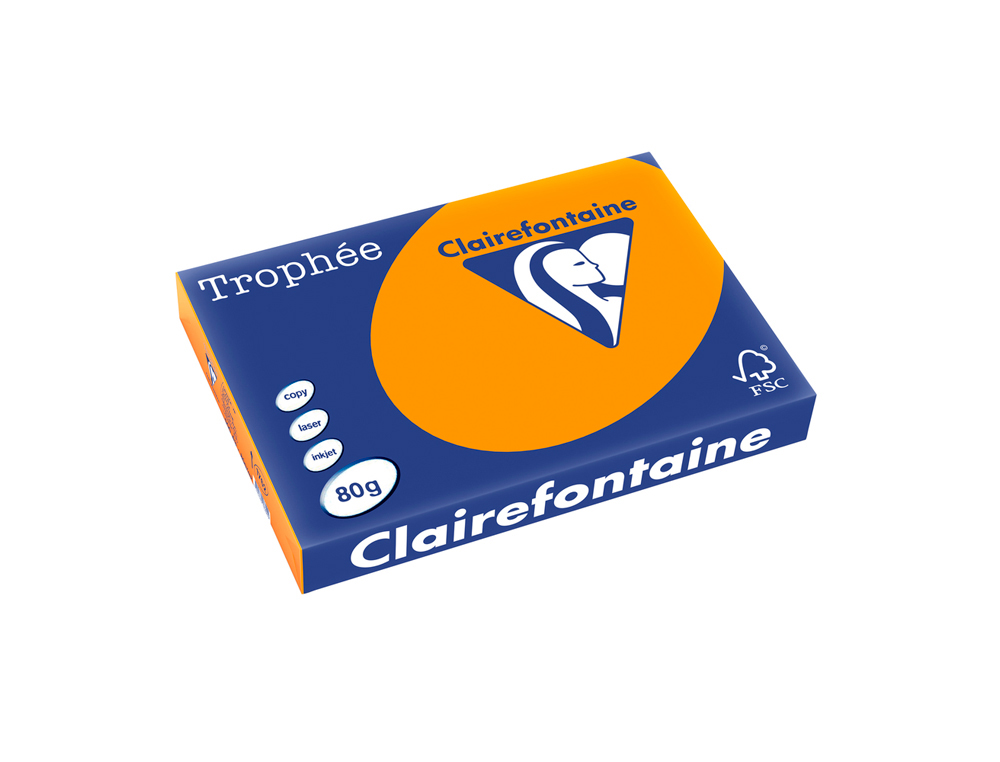 PAPEL COR TROPHEE A3 80 GR LARANJA INTENSO EMBALAGEM DE 500 FOLHAS