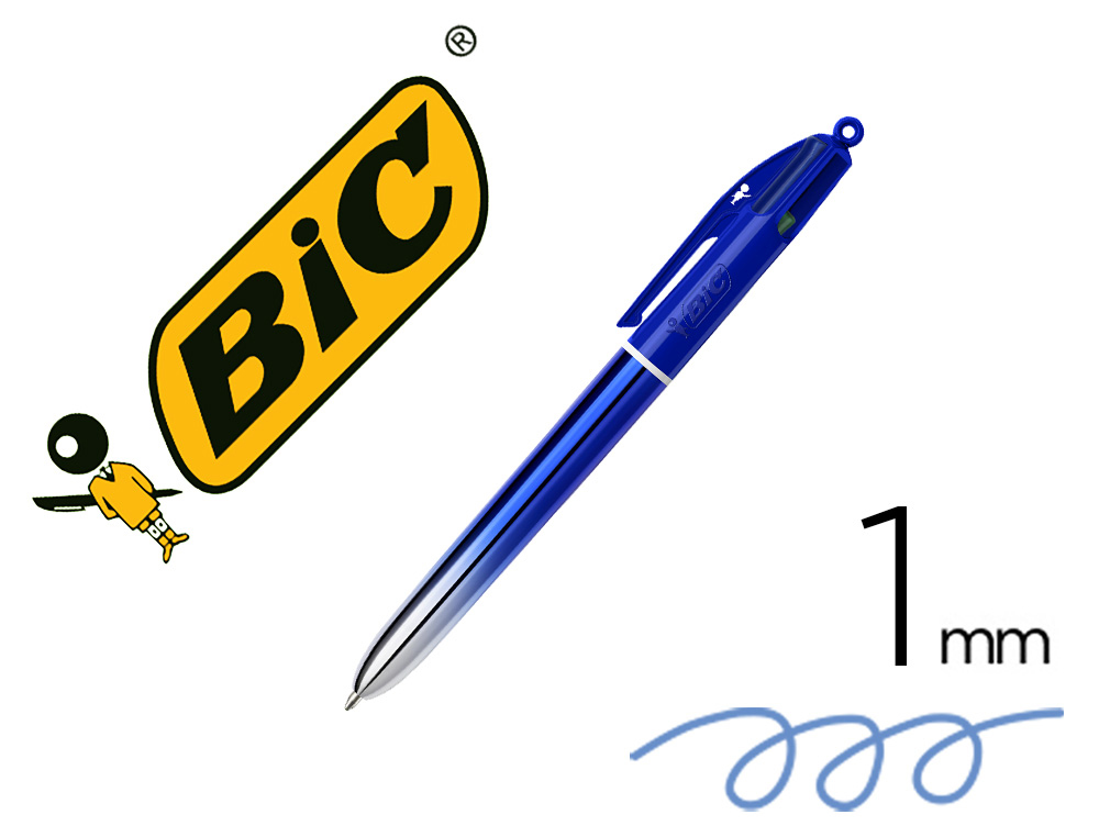 ESFEROGRAFICA BIC QUATRO CORES SMOOTH GRADIENTE COR AZUL