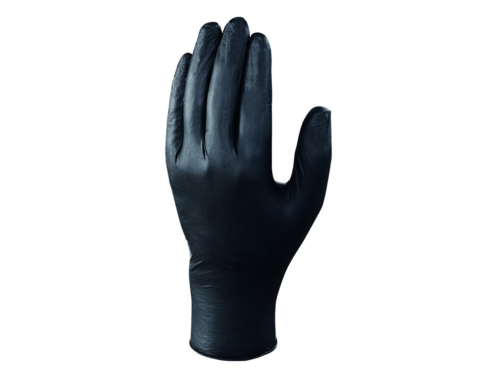 LUVAS DE NITRILO DELTAPLUS QUIMICO DESCARTAVEL SEM PO TAMANHO 9/10 COR PRETO CAIXA DE 100 UNIDADES