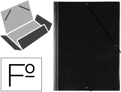 PASTA DE ELASTICOS SARO COM ABAS EM PLASTICO FOLIO PRETA