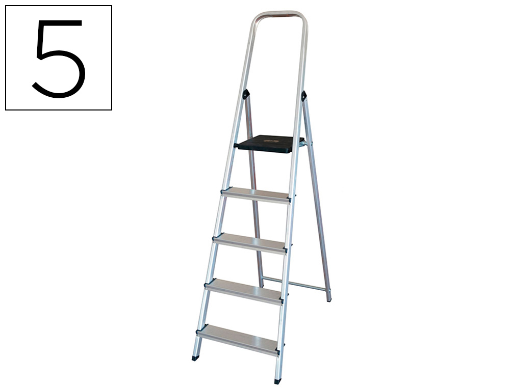ESCADA Q-CONNECT DE ALUMINIO COM 5 DEGRAUS PESO MAXIMO SUPORTAVEL 150 KG 483 X 1675 X 1062 MM