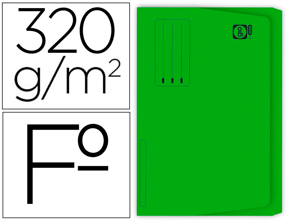 CLASSIFICADOR GIO EM CARTOLINA FOLIO POCKET VERDE COM BOLSA E ABA 250GR
