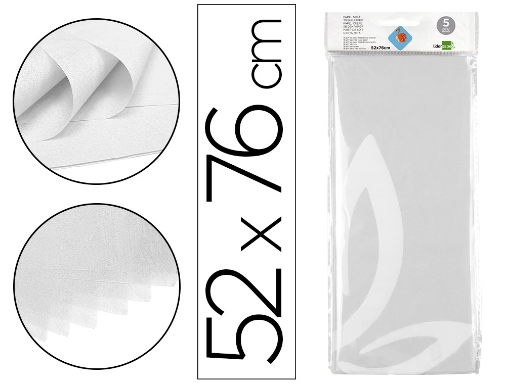 PAPEL SEDA LIDERPAPEL 52 X 76 CM 18 GR BRANCO
