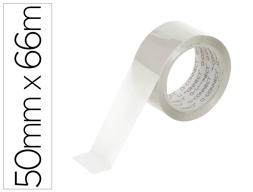 FITA ADESIVA Q-CONNECT POLIPROPILENO TRANSPARENTE 66 MT X 50MM BAIXO RUIDO