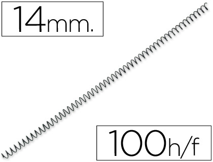 ESPIRAL METALICO YOSAN PRETO PASSO 64 5:1 14MM CALIBRE 1,00MM