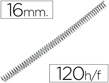 ESPIRAL METALICO YOSAN PRETO PASSO 64 5:1 16MM CALIBRE 1,20MM