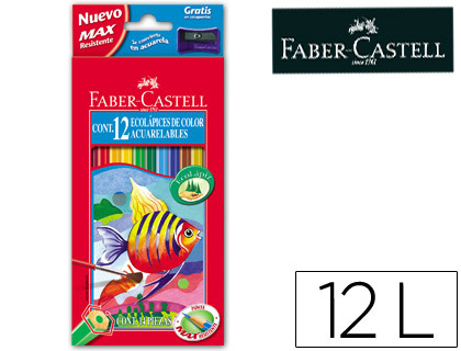 LAPIS DE COR FABER-CASTELL AGUARELAVEIS C/ 12 SORTIDOS