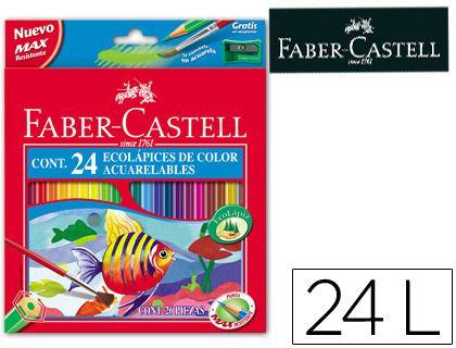 LAPIS DE COR FABER-CASTELL AGUARELAVEIS C/ 24 SORTIDOS