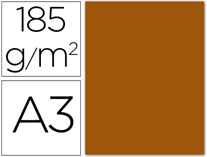 CARTOLINA GUARRO DIN A3 CASTANHO CHOCOLATE 185 GR PACK DE 50 FOLHAS
