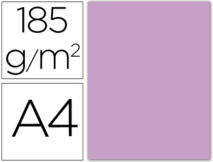 CARTOLINA GUARRO DIN A4 LILAS 185 GR PACK DE 50 FOLHAS