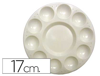 PALETA PLASTICO ARTIST CIRCULAR CON 10 COMPARTIMENTOS 17CM