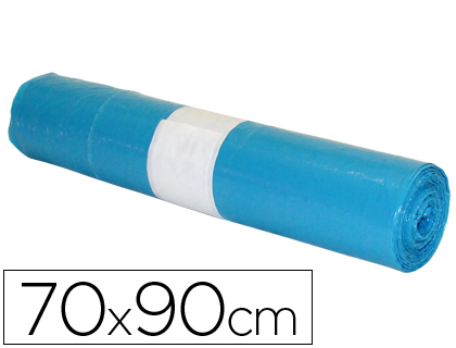 SACO DE LIXO INDUSTRIAL AZUL 70X90CM GALGA 110 ROLO DE 10 UNIDADES