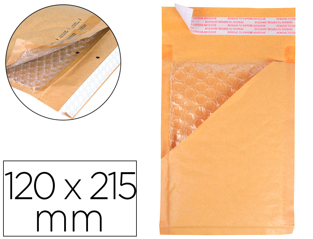 ENVELOPE BORBULHAS Q-CONNECT CREME B/00 120X215 MM CAIXA DE 100 UNIDADES