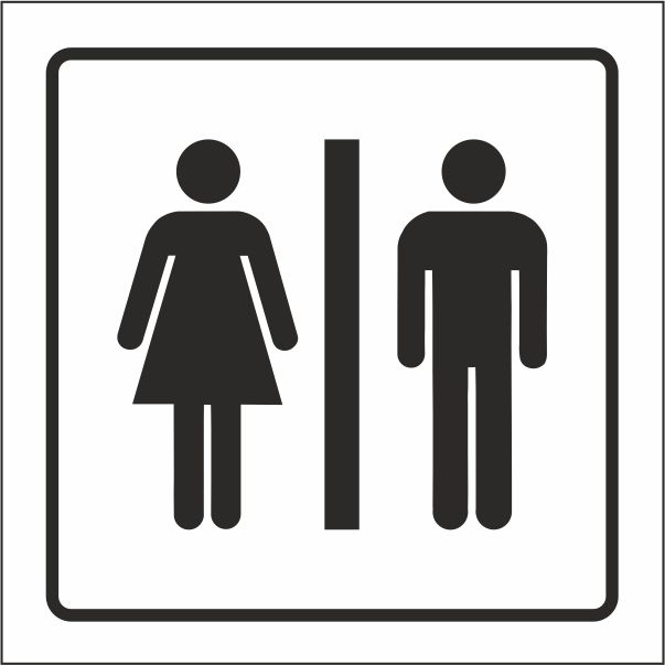 PICTOGRAMA SYSSA SINAL DE CASA DE BANHO HOMENS E MULHERES EM PVC 105X105 MM