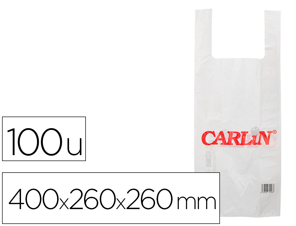 SACO PLASTICO CARLIN 200 MC 70% RECICLADO 400X260X600 MM EMBALAGEM DE 500 UNIDADES