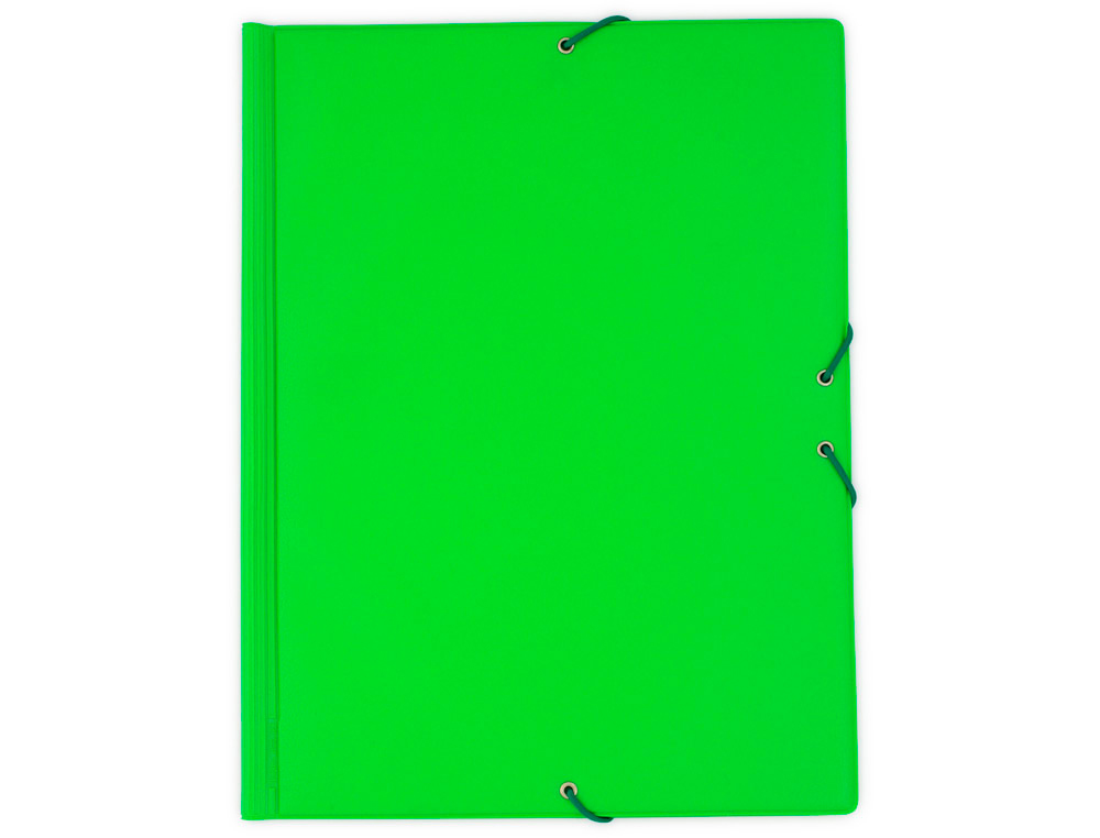 CARPETA GOMA GRAFOPLAS FOLIO FORRADA 3 SOLAPAS PVC VERDE CLARO