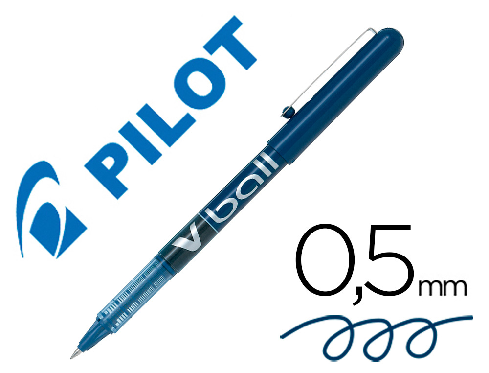 MARCADOR PILOT ROLLER V-BALL AZUL 0.5 MM