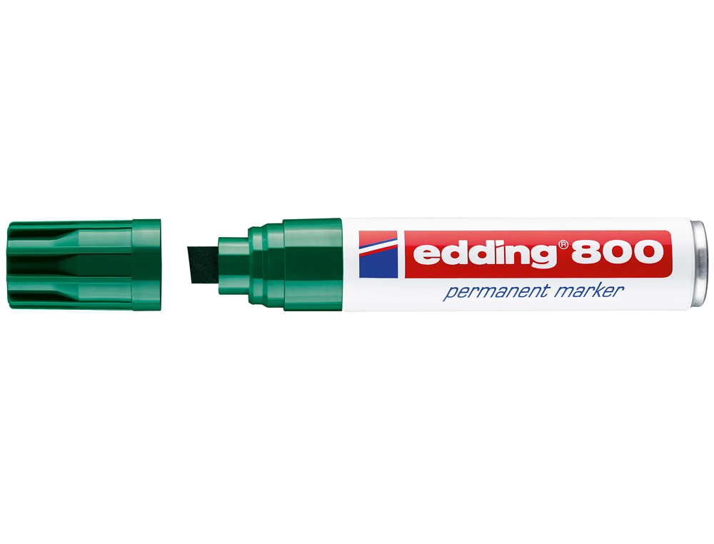 MARCADOR EDDING MARCADOR PERMANENTE 800 VERDE -PONTA BISELADA 12 MM
