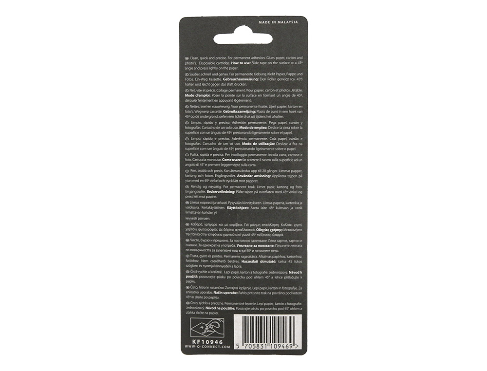 COLA Q-CONNECT ROLLER COMPACTO PERMANENTE 6,5 MM DE LARGURA X 8,5 MT - UNIDADE