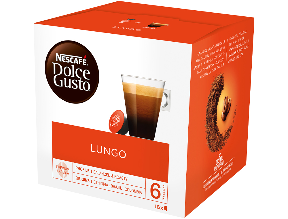 CAFE DOLCE GUSTO LONGO CAIXA MONODOISE DE 16 UNIDADES