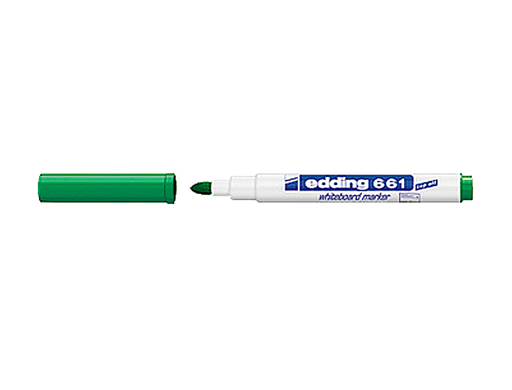 MARCADOR EDDING PARA QUADRO BRANCO 661 COR VERDE PONTA REDONDA 1-2 MM RECARREGAVEL